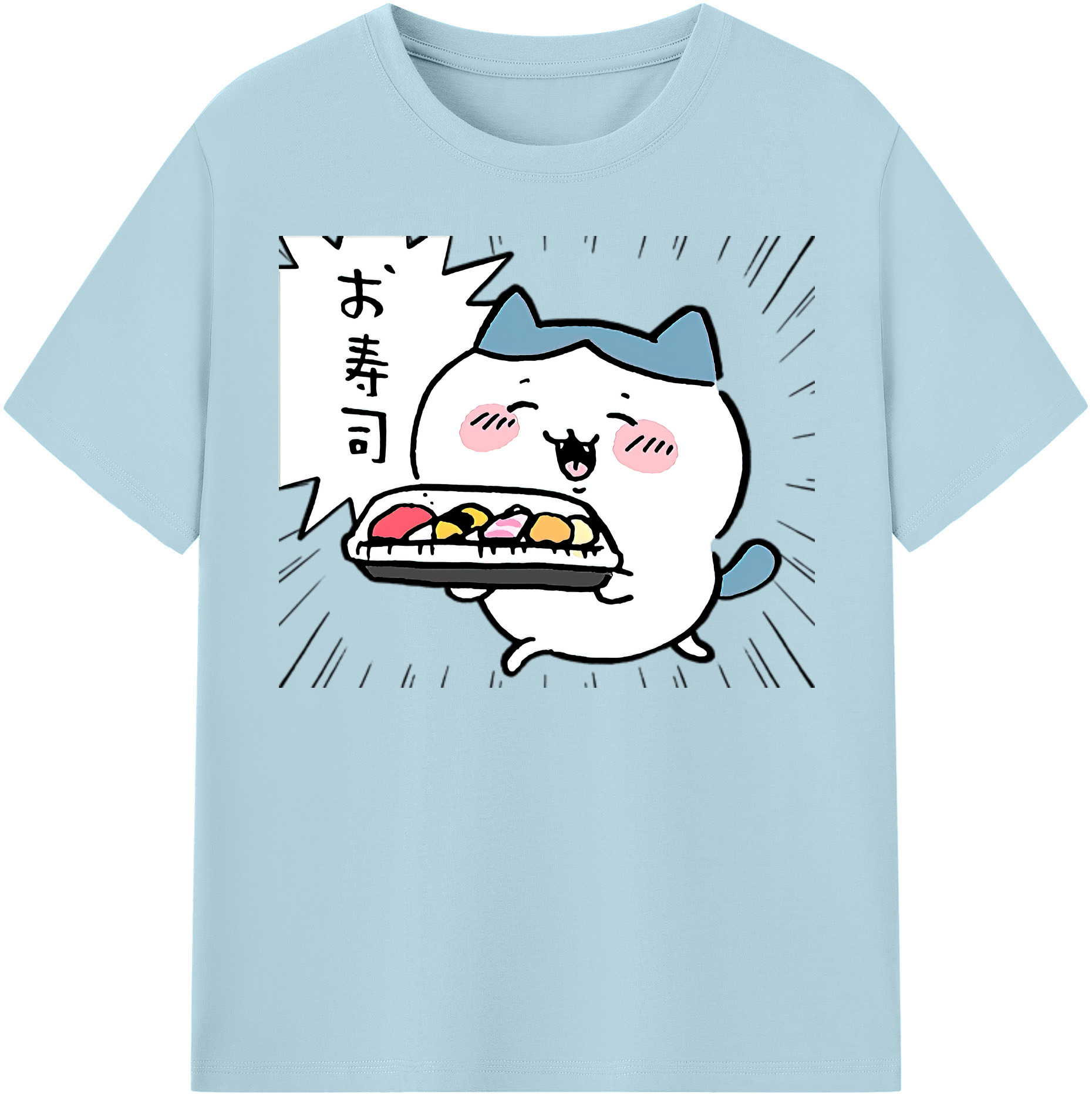 （画像用） ちいかわ ハチワレ Chii-kawa hachiware 綿100％半袖Tシャツ（フロントプリント）